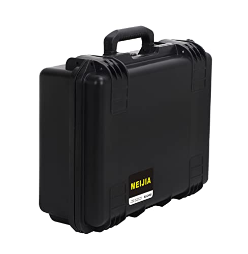 Meijia Premium Waterproof Hard Compact Camera Case With Customizable Fit Foam,Full Protection With Light&Convenient Design,19.3"X15.25"X7.3",Elegant Black #TOP6