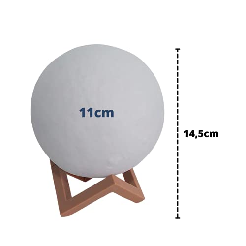 Luminária Lua Cheia Realista Com Base Sem Fio abajur decoração sala quarto