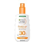 Garnier Ambre Solaire Sun Cream SPF 30 Hydra 24 Hour Protect High Protection UVB & UVA Hydrating Sun Lotion, Enriched with Vitamin E, Water Resistant, Non-Greasy, Fast Absorbing 150ml