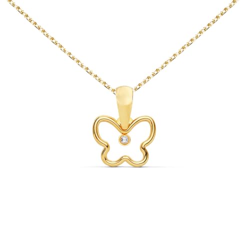 L'Atelier d'Azur Collier - Pendentif Or 18 Carats 750/000 Jaune Motif Papillon - Chaine Dorée
