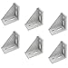 Qjaiune 6Pcs 4040 Inside Corner Bracket Gusset, Silver Aluminum Extrusion Brackets, L Bracket Connector for 4040 Series Aluminum Extrusion Profile with Slot 8mm