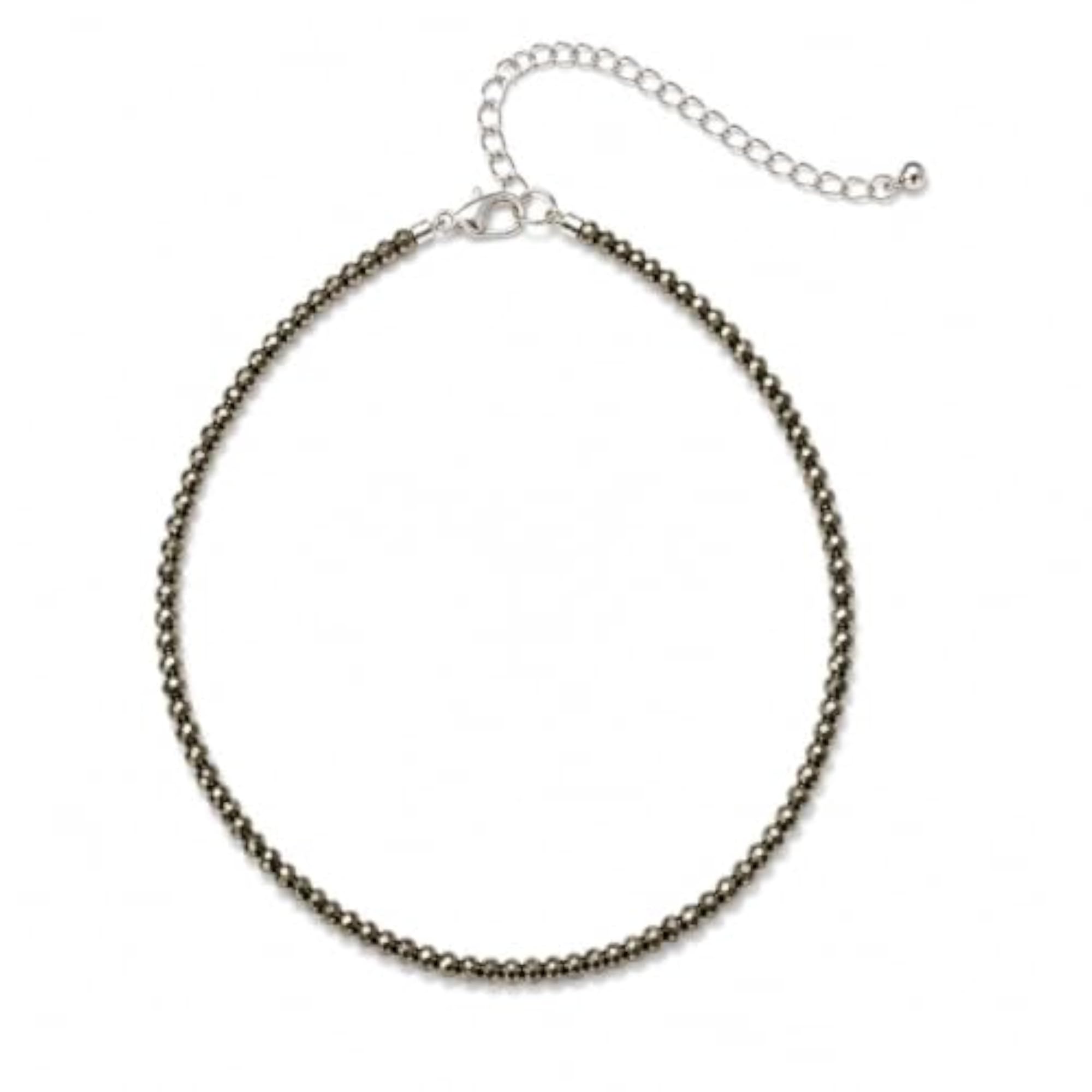 Natural Pyrite Gemstone Adjustable Anklet for Women & Girls