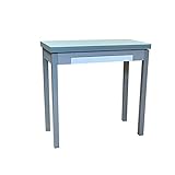 Ideal para nuestra cocina Sueña y Descansa Mesa Libro Tapa de Cristal Color Blanco 90 x 50 cm Extensible 90x 100 cm