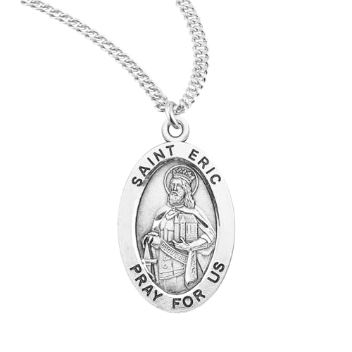 Everlasting Light Jewelry St. Eric Oval Medal Pendant Necklace