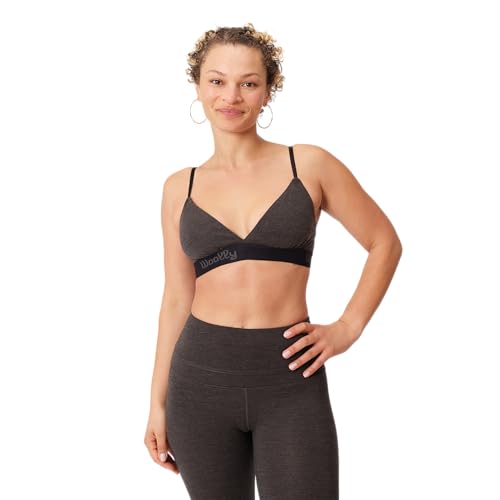 Women's Flex Merino Triangle Bralette by Woolly | RWS Certified | Soft, Breathable, Seattle Designed - Charcoal Grey - M