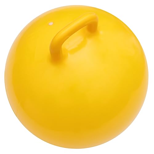 Kisangel Inflatable Jumping Ball with Grip Handle Yellow Color for Indoor and Promotes Balance and Coordination Skills