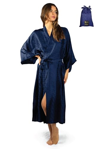 Luxury Artisan Silk Robes For Women, Washable Natural Mulberry Silk, Jacquard