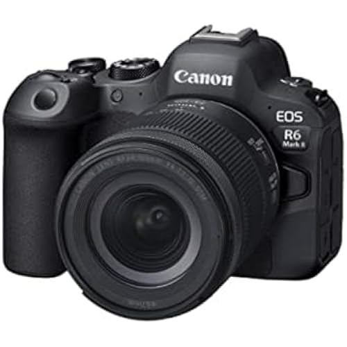 Canon EOS R6 Mark II Mirrorless Camera RF24-105mm F4-7.1 is STM Lens Kit, Full-Frame Hybrid Camera, 24.2 Megapixel CMOS Sensor, Photo and Video Capabilities, Black
