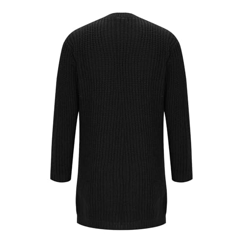 Men's Cardigan Sweaters Warm Baggy Open Front Sweater Knitted Lapel Big and Tall Fashion Lightweight Lounge Cardigan2