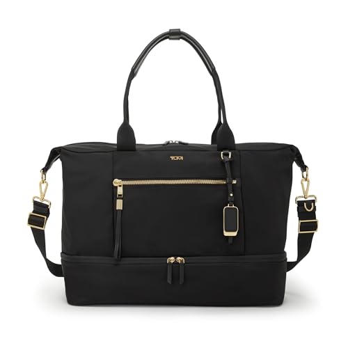 TUMI - Voyageur Contine Weekender - Travel Weekend Bag for Women - Holds Up to 14' Laptop - Multiple Compartment & Pockets - Black & Gold Hardware