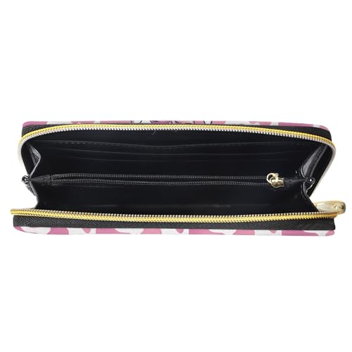 Pink Cow Women's Wallet Zip Around Purse PU Long Clutch with Credit Card Holder for Ladies4