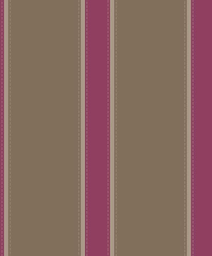 Carta da parati Stripes 6052 40 13 righe fucsia cioccolato elegante