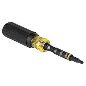 Klein Tools 32500HD Multi-Bit Screwdriver / Nut Driver, Impact Rated 11-in-1 Tool with Phillips, Slotted, Square and Torx Tips