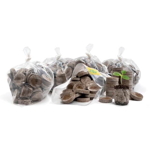 Image of Jiffy Peat Soil Pellets Seed Starter Plugs - for Indoor Seedlings, Plant Starter - 500 Count - Peat