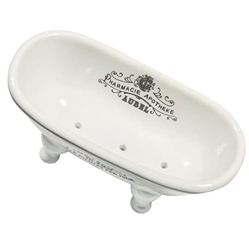 1 Piece Ceramic Mini Clawfoot Slipper Bathtub Soap Dish Vintage Decortative Soap Dish (Style 02)