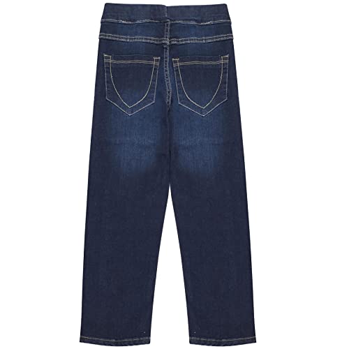 Kids Girls Relaxed Straight Fit Boot Cut Dark Blue Baggy Jeans Elastic Waist Stretch Pants Flared Jeans Straight Leg Trousers4