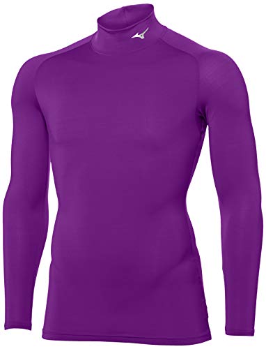 [ミズノ] トレーニングウェア コンプレッションドライアクセルバイオギアシャツ ハイネック長袖 吸汗速乾 ストレッチ 紫外線カット メンズ 2021年モデル インペパープル(マット) 2XL