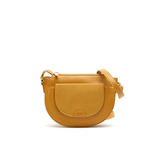 MISAKO Patris bolso bandolera media luna - Bolso bandolera de moda para mujer - Bolso casual casual y formal Patris Mostaza 19 X 24 X 7 cm