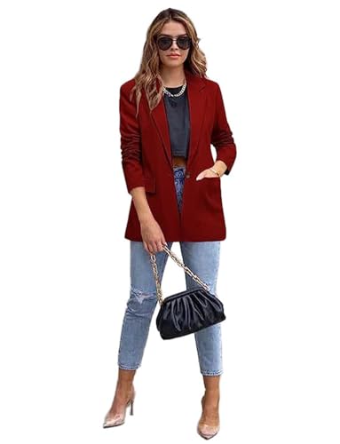 Blazer affaires décontracté pour femme avec veste à revers échancré