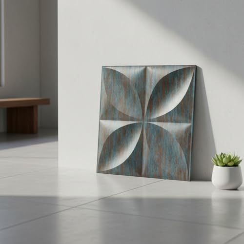 Image of Kayra Decor Panels for Wall Decor Butterfly Design Rustic Wood Color 19.7 inch x 19.7 inch (Pack of 40) - Covers 107.80 Sq. Ft.