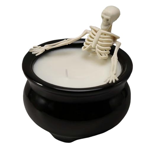 Arroopu Vela de Halloween - Vela Gótica De Halloween Decoración De Calavera De Otoño | Decoración Espeluznante del Hogar para Adultos Cumpleaños Fiestas Interior Mesa Repisa Estante
