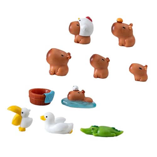 Kisangel Lot de 10 Figurines Décoratives en Résine pour Animaux Statues Délicates pour Accessoires De Jardin Ornement De Cour Décoration De Cour