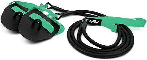Produktfoto von PPWear® Zugseil Schwimmtrainer mit Handpaddles, Widerstandsband und Paddles fürs Armzug-Training, Krafttraining für&hellip;