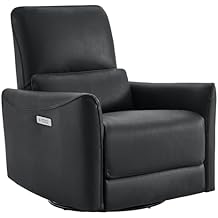 CHITA Black Power Recliner Chair with Swivel and Glider
