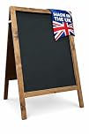 Dark Oak Wooden A Board Pavement Sign 100x60cm, 10kg | Double Sided Outdoor Chalkboard | Heavy Duty Blackboard Sandwich Board for Cafe, Restaurant, Pub or Shop – UK Made