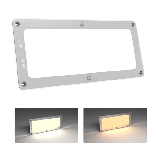 acegoo 12V Luz de Techo LED Autocaravana 11W Regulable Panel Acrílico Lámpara 3000K/5000K para Caravana Barco Furgoneta Yate Cocina Interior, 1180lm 24V 32,5X14,5cm Montaje en superficie