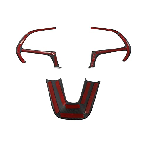 X Autohaux Abs Plastic Carbon Fiber Pattern Black Interior Steering Wheel Cover Trim Set For Dodge Challenger Charger 2015-2020 For Dodge Durango For Jeep Grand Cherokee Srt8 2014-2019 #TOP6