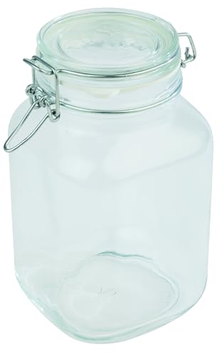 APS 82328 Vorratsglas mit luftdichtem Klappdeckel Vorratsbehälter Aufbewahrungsglas 2 Liter Bügelglas Vorratsglas 12 x 12 cm und 22 cm Höhe