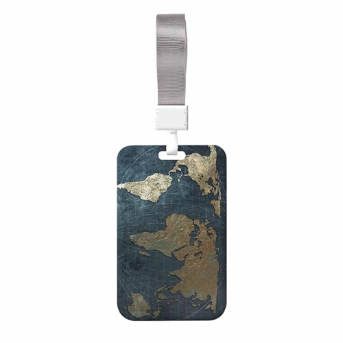 Numbland Badge Holder Vintage World Map,Key Card Holder Case for Teacher Nurse Doctor Student Office Presents for Coworkers