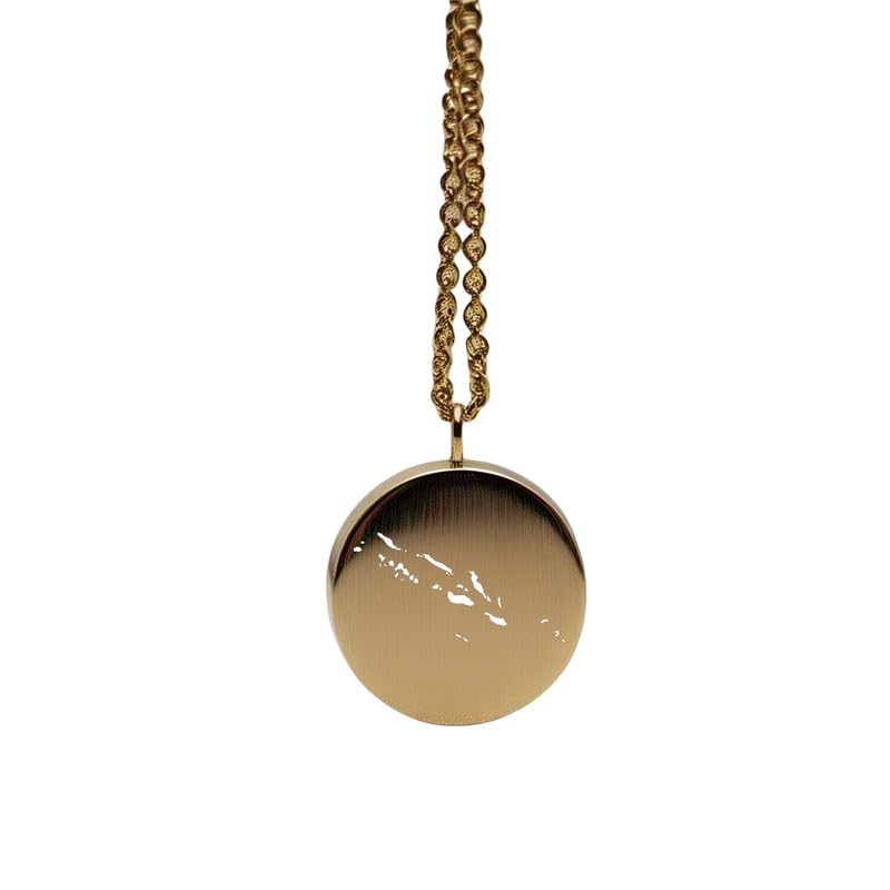 Pendentif carte des Îles Salomon en argent doré, médaille ronde gravée aventure de 24 mm