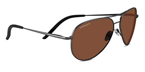 Serengeti Sunglasses Carrara - Shiny Gunmetal/Polarized Glass Driver 8297