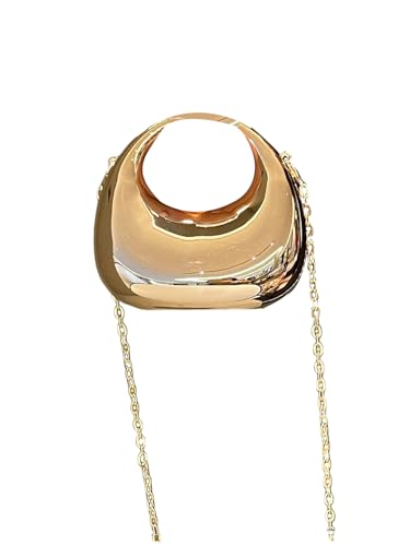 GORGLITTER Womens Gold Crossbody Mini Clutch Purse Metallic Chain Handbags Cocktail Evening Bags Gold One Size