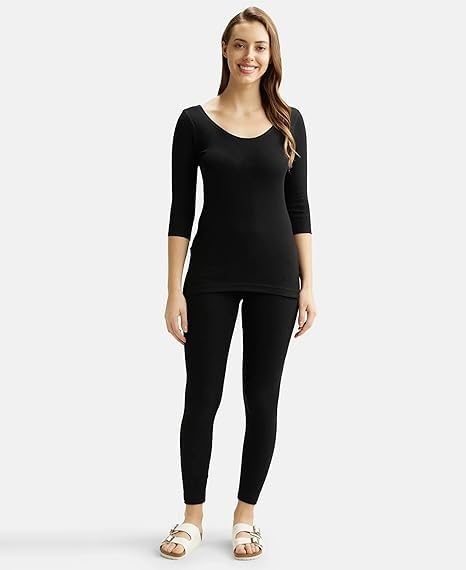 Image of Jockey 2503 Women Extra Warmth Super Combed Cotton Rich Three Quarter Sleeve Thermal Top with StayWarm Technology