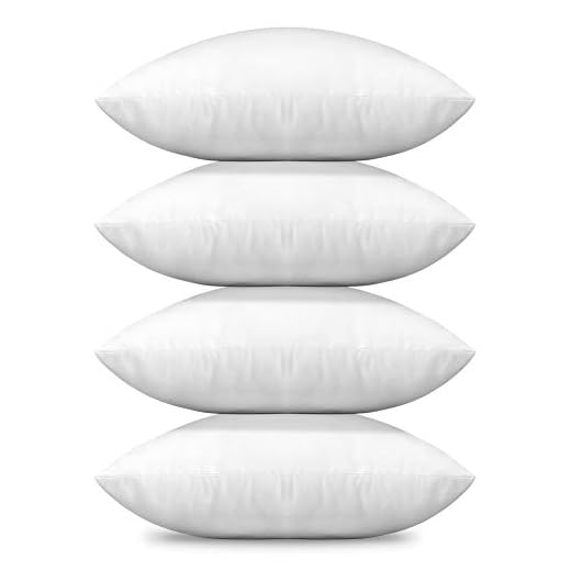 Artscope 4-pack premium fyrkantig form kudde innerkuddar 45 x 45 cm kudde fyllning för soffa, säng – inomhus dekorativa kuddar, standard/vit (inre, 18 x 18 tum)