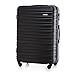 WITTCHEN Reisekoffer Groß Rollkoffer Trolley Großer Koffer Check-In Gepäck Hartschale aus ABS 4 Spinner-Rollen Zahlenschloss Groove Line Größe L schwarz Lufthansa/Eurowings/Ryanair
