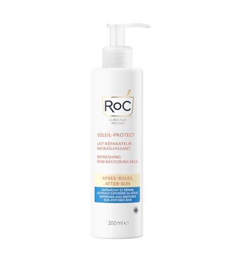 RoC - Soleil-Protect Refreshing Skin Restoring Milk After-Sun - Skin Hydration After Sun Exposure - Post-Tanning Skin Care - Enriched with Aloe, Shea Butter & Antioxidants - 200 ml