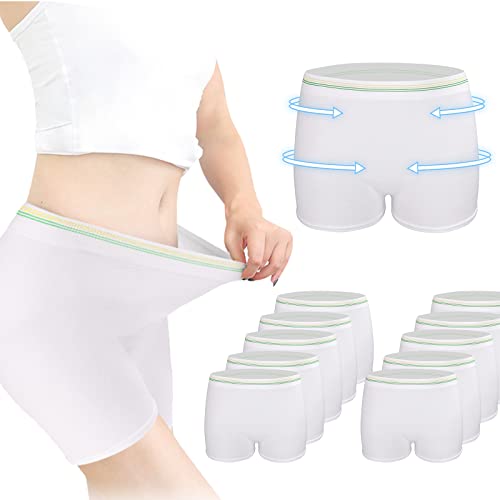 GOOKALA Lot de 10 culottes post-partum, culottes de maternité après la naissance, sous-vêtements sans couture, section C, respirantes et confortables, blanc, Large-X-Large