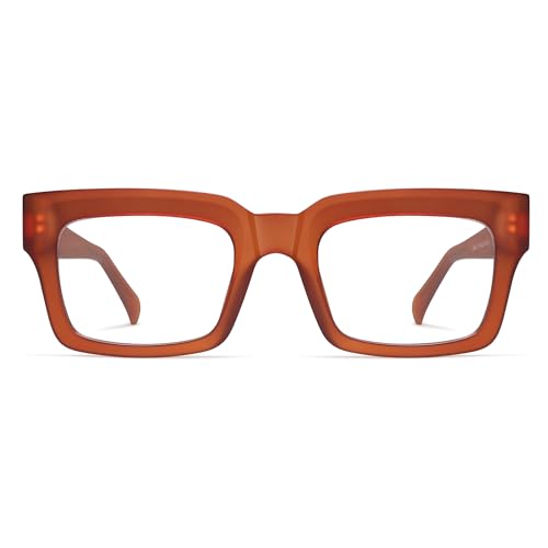 AMOMOMA Retro Square Reading Glasses for Women,Men,Blue Light Blocking Computer