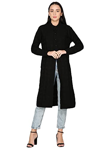 Image of HAUTEMODA Women Wollen Self Design Long Coat /Sweater for Winters