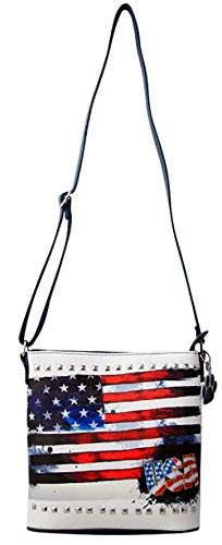 Western USA American Flag Stars Stripes Purse Women Crossbody Handbag (USA Flag Purse)3