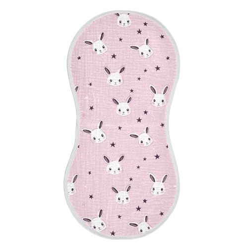vvfelixl Baby Burp Cloths Cute Rabbit Face Baby Newborn Cotton Burping Cloths Set Babys Washcloths 4 Pack
