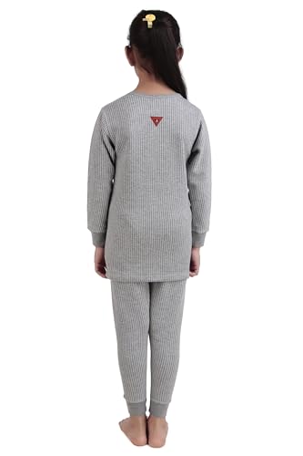 Image of HAP Girls Thermal Full Sleeves Set :Top & Pajama Set | Dark Grey | Winter Inners (Pack of 2 Set)