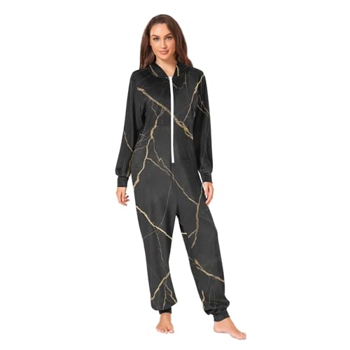 Combinaison pyjama marbre noir vêtement d'intérieur adulte