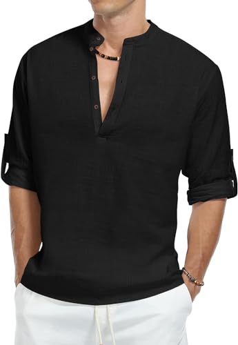 Image of Zombom Men's Kurta || Chinese Collar Long Sleeves || Straight Hip Length Kurtas || Short Kurta for Men || for Festival || Function || Occasion Wear Fancy Kurta for || Best Gifts for Men's
