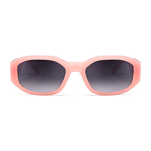 Image of FEISEDY Retro Trendy Rectangle Sunglasses Women Men Narrow Shades B2322 | |Vintage Shades |UV400 Protection |Blocks Glare |Women & Men |Comes With A Storage Case