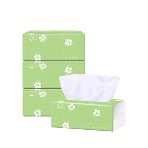 Fanteecy Soft Dry Wipes, Organic Cotton Facial Tissues,Baby Dry Wipe,Use Wet or Dry - Unscented Facial Cotton Wipes for Sensitive Skin (Green-3 Packs)